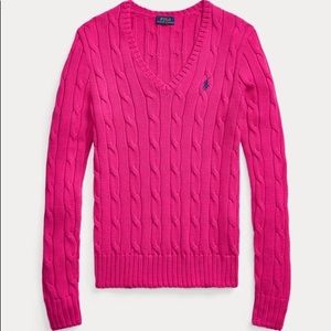 Polo Ralph Lauren Cable Knit Cotton V-Neck Sweater